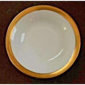 Vintage Germany China White 5 1/4" Fruit Bowl with Gold Band Trim China